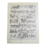 Lithograph on horse racing from 1928