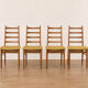 Set of 4 vintage Scandinavian chairs - Teak and mustard fabric