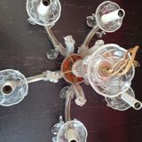 Lustre ancien verre et laiton