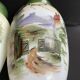 Paire de grands vases en opaline décorés main avec marques au talon – Napoléon III