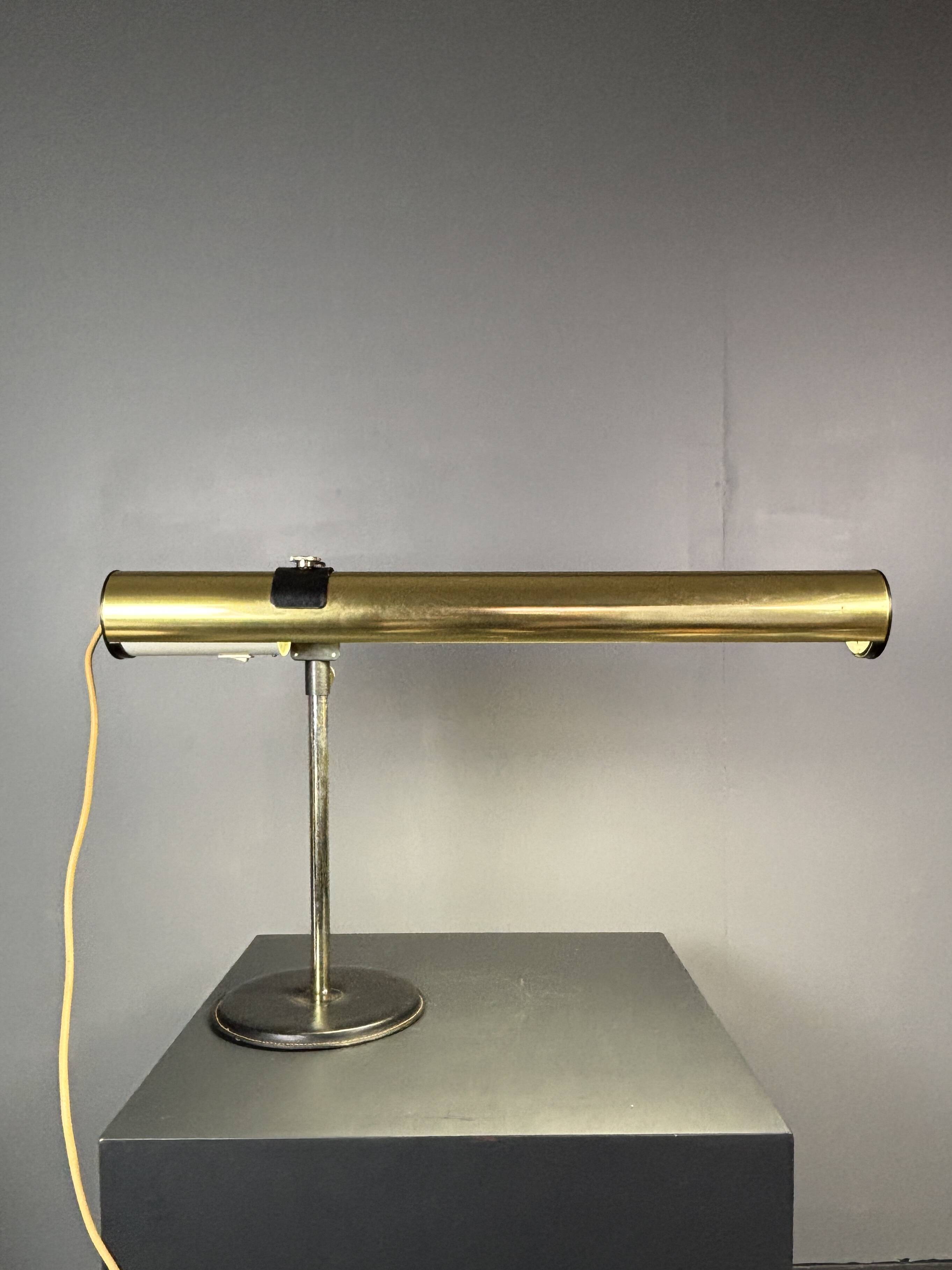 XL brass desk lamp by Göran Pehrson for Ateljé Lyktan, model Kanon, 1978
