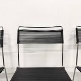 Set of 6 "Spaghetti" Chairs Italian Design 80s – Black & Chrome