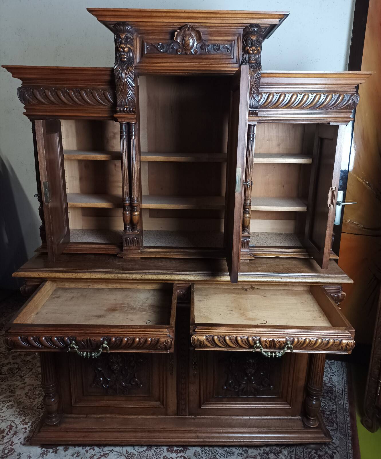 19th Century Walnut Renaissance Buffet