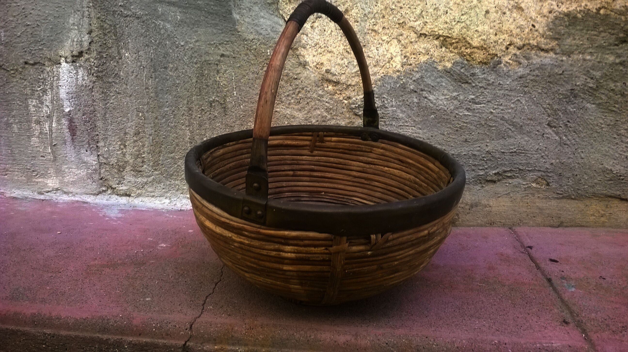Vintage rattan basket