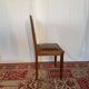 Set of 4 Art Deco chairs in oak and brown leather.