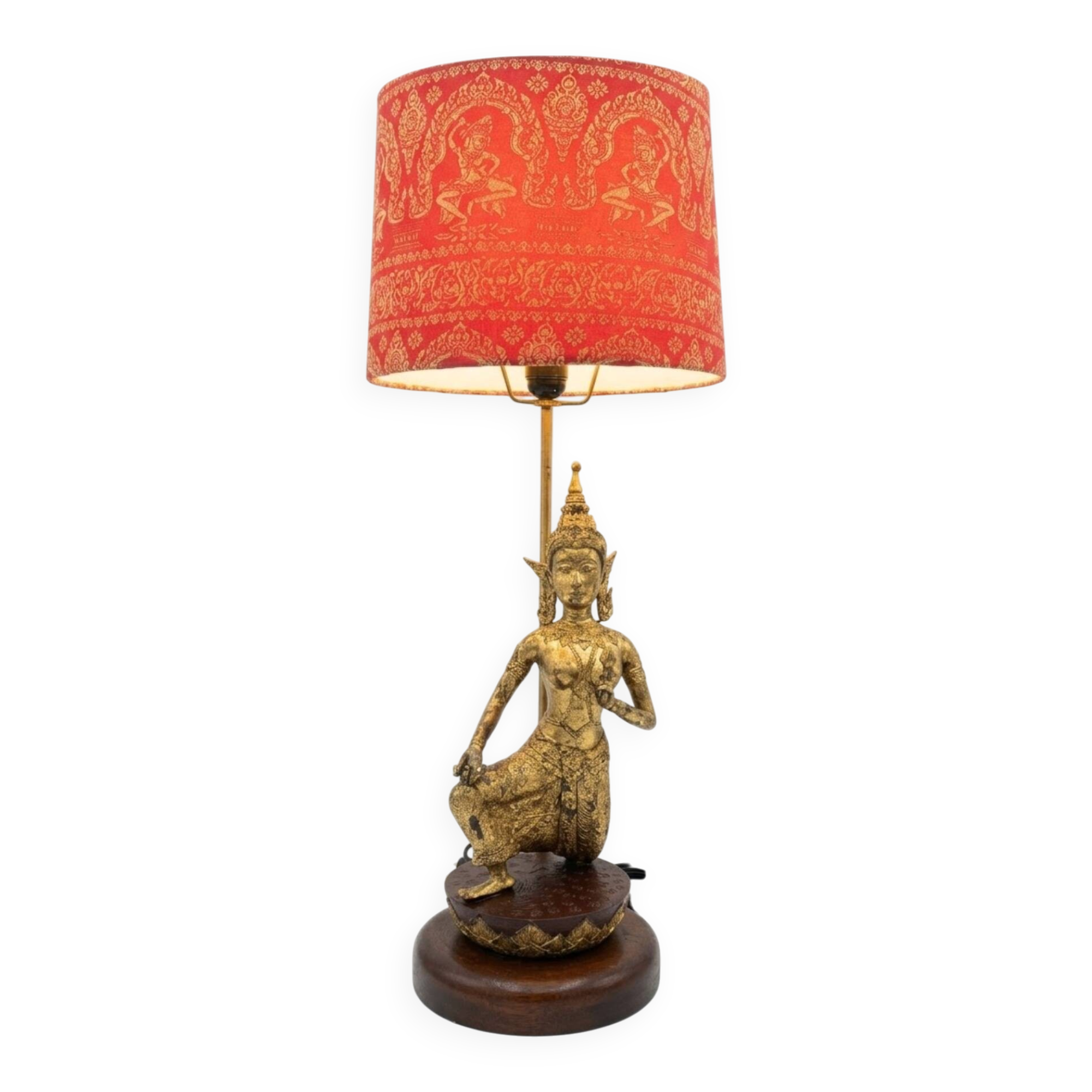 Unique and monumental Siamese bronze lamp from the 19th century, Thailand, 76 stamped.