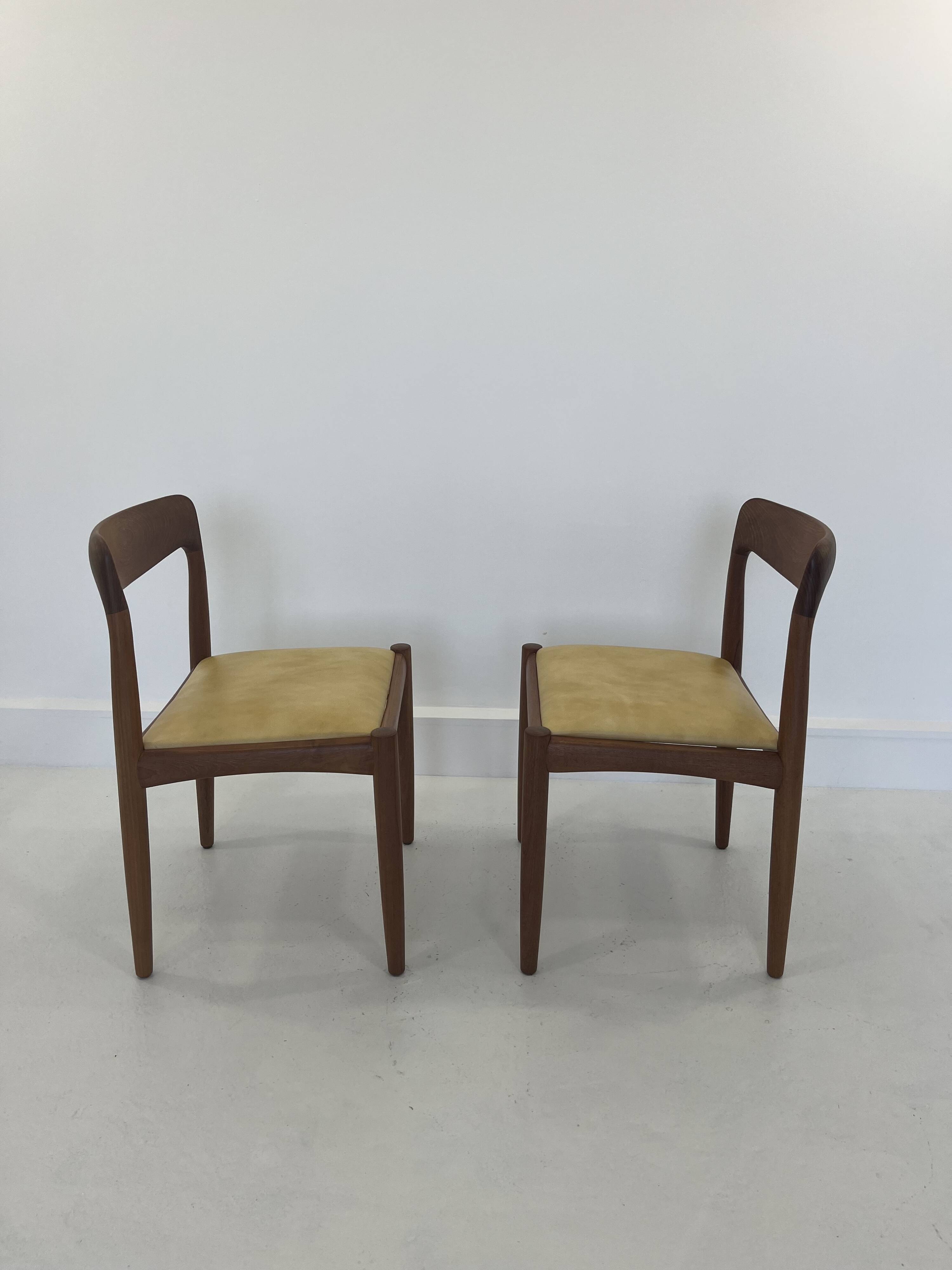Vintage Danish Dining Chairs in Teak by H.W. Klein for Bramin, Set of 2