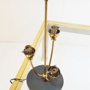 Lampe de table triple années 50 avec verrines "muguet" 1950