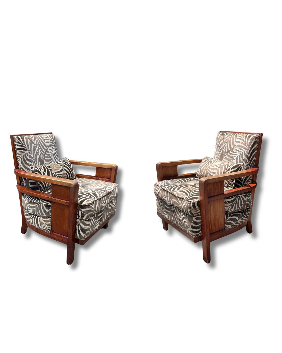 Pair of 1930s mahogany armchairs