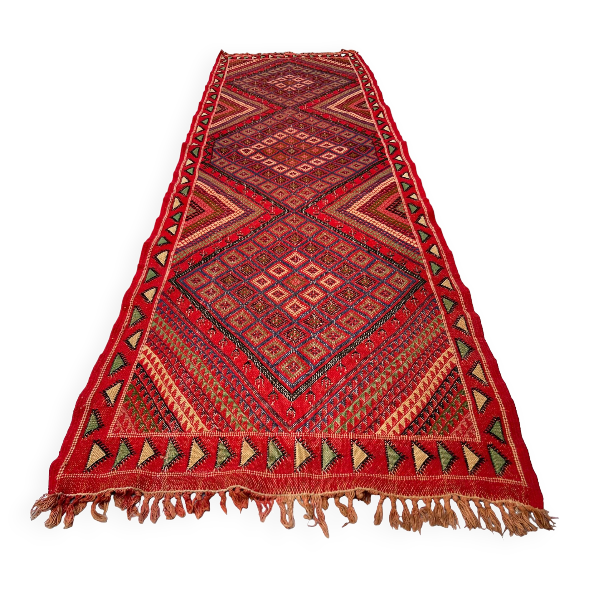 Vintage moroccan Kilim Runner , 295 x 86 cm