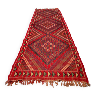 Tapis Kilim marocain vintage, 295 x 86 cm