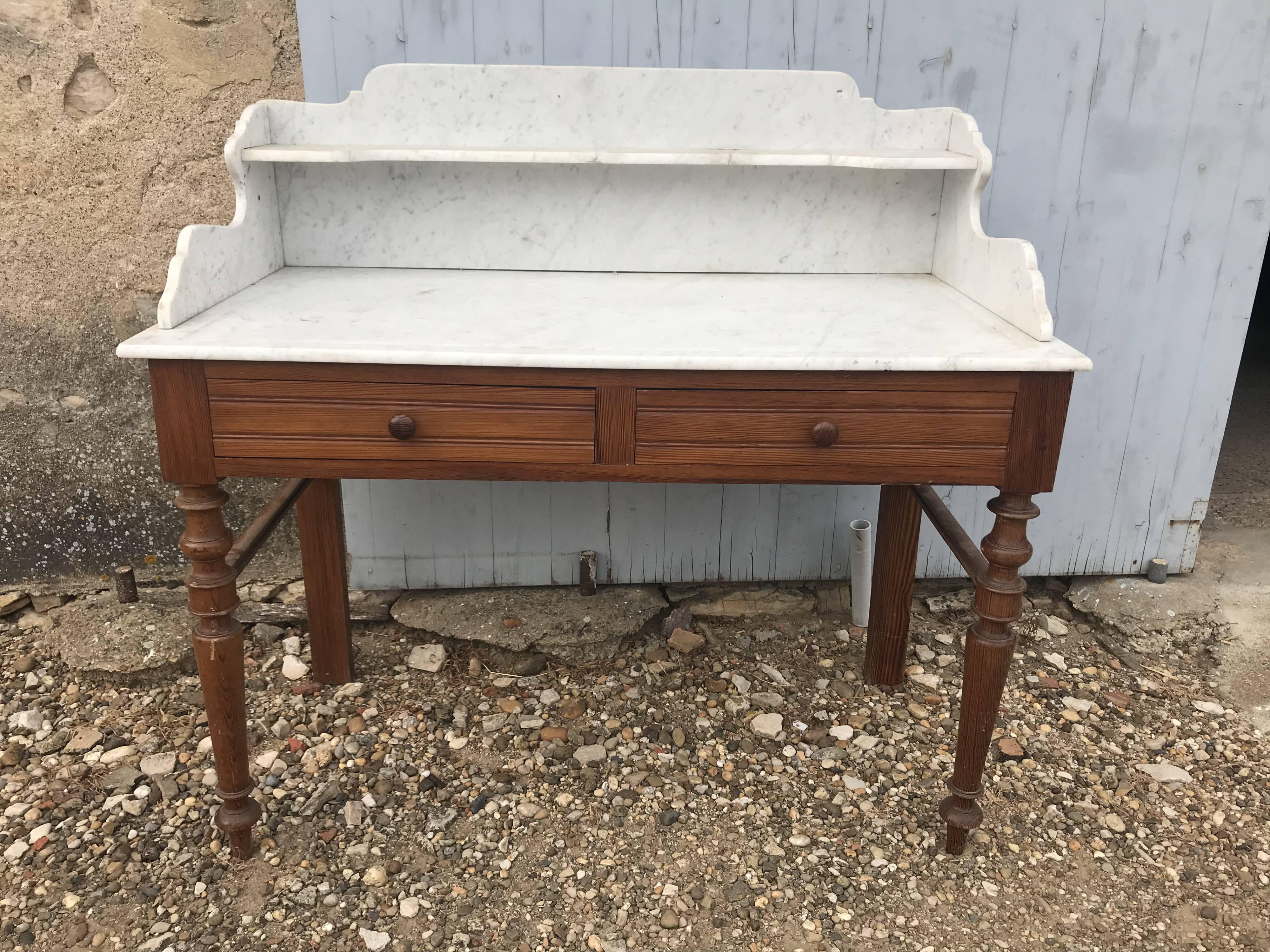 Dressing table Louis Philippe white marble