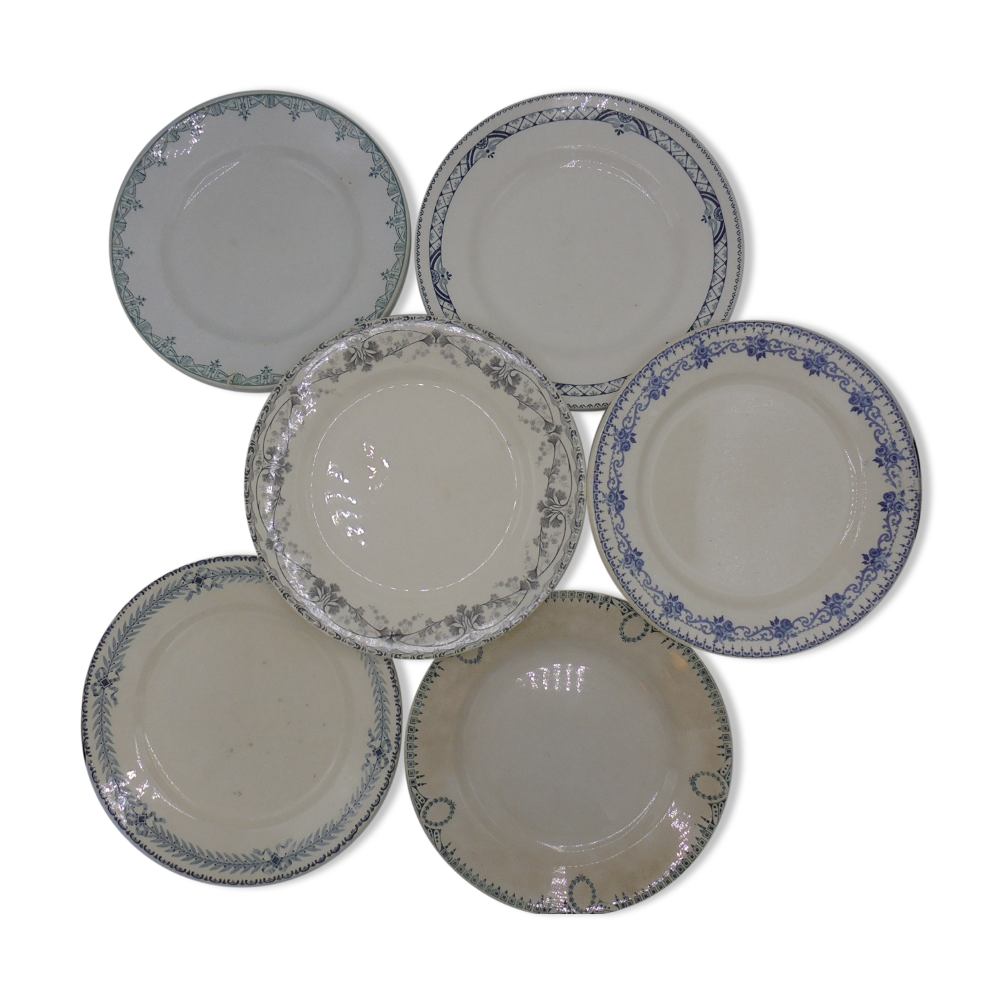 Ensemble de 6 assiettes dépareillées