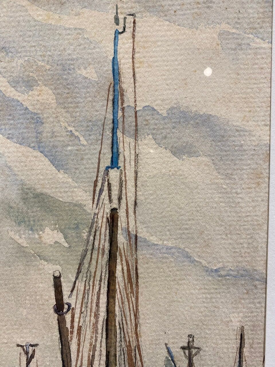 Old painting, Marine, signed and dated 1933