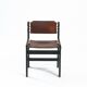Vintage Brutalist Hide Leather and Wood with Rope Dining Chairs, Set of 2