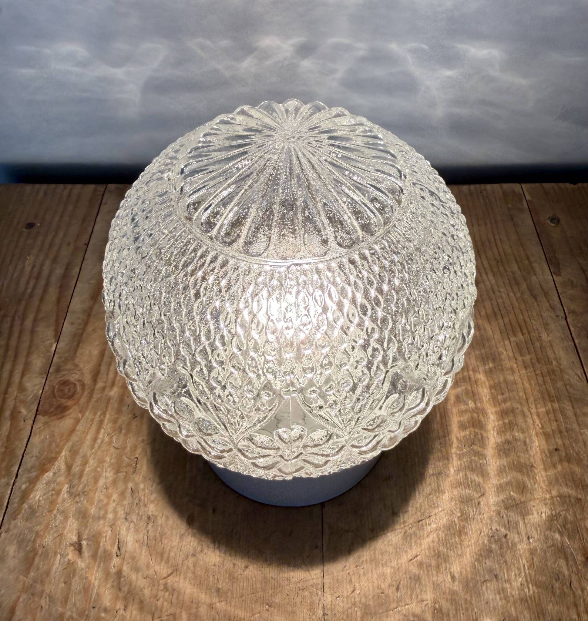 Vintage White Porcelain Ceiling Light, 1970s