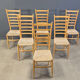 Set of 6 beech wood Italian ladder back chairs, 1970s