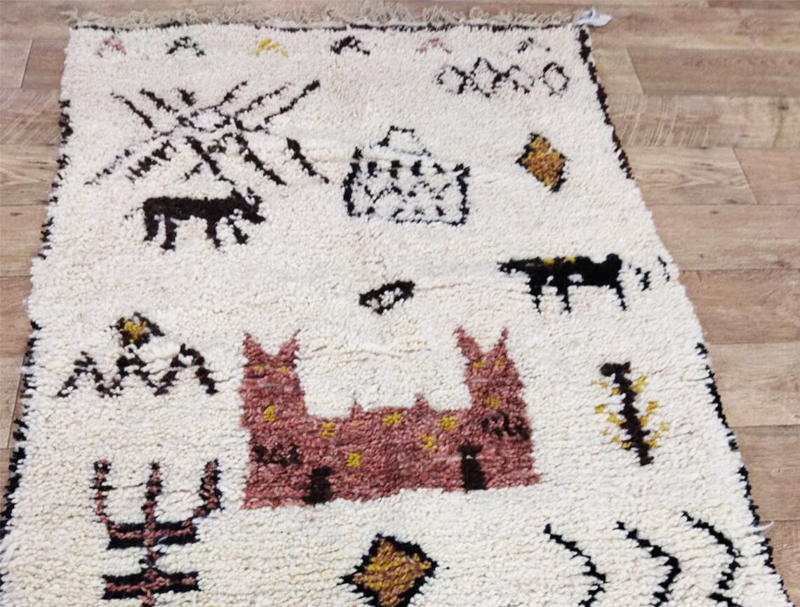 Handmade moroccan berber carpet 185 x 100 cm