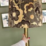 Lampe laiton et velours 1970