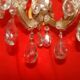 Crystal wall light with two arms from the 1960s.