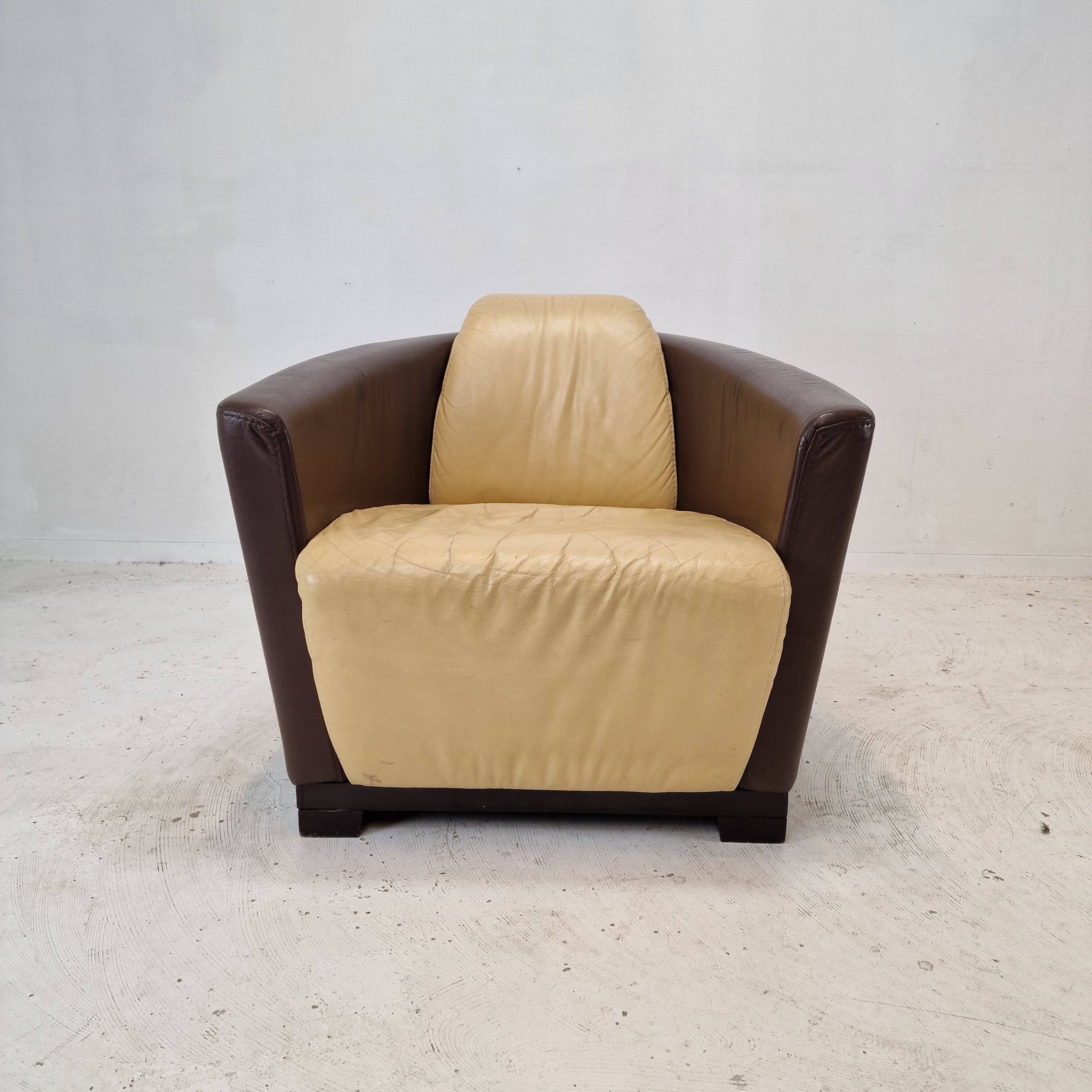 Set of 2 Calia Club or Lounge Chairs, Italy 1980's