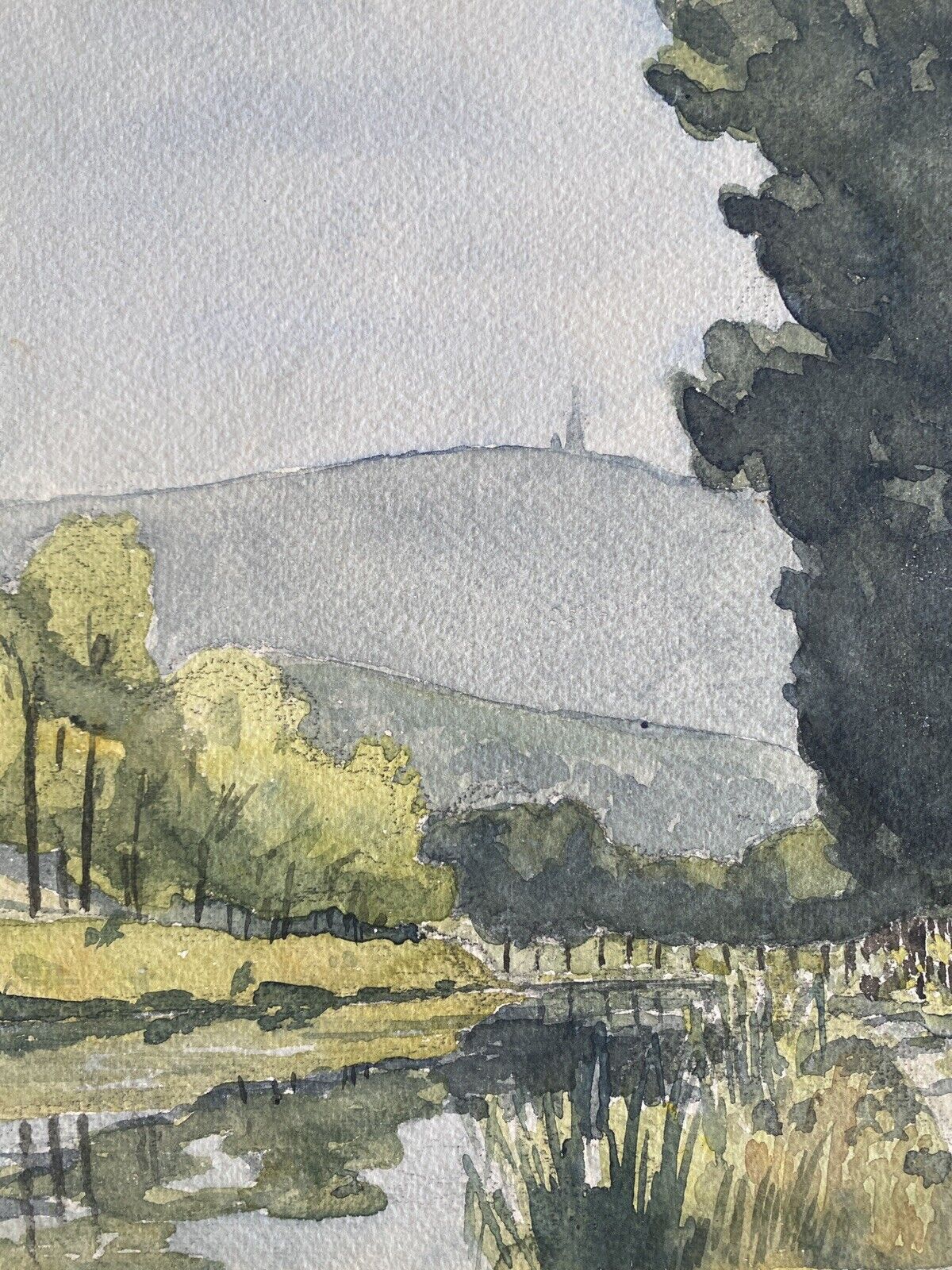 Painting "edge of the ouche" (côte d'or) jean-francois devaliere (1926-2021)