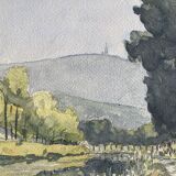 Painting "edge of the ouche" (côte d'or) jean-francois devaliere (1926-2021)