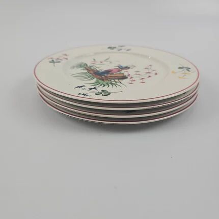 Set of 4 dessert plates Villeroy & Boch Mandarin collection in white porcelain.