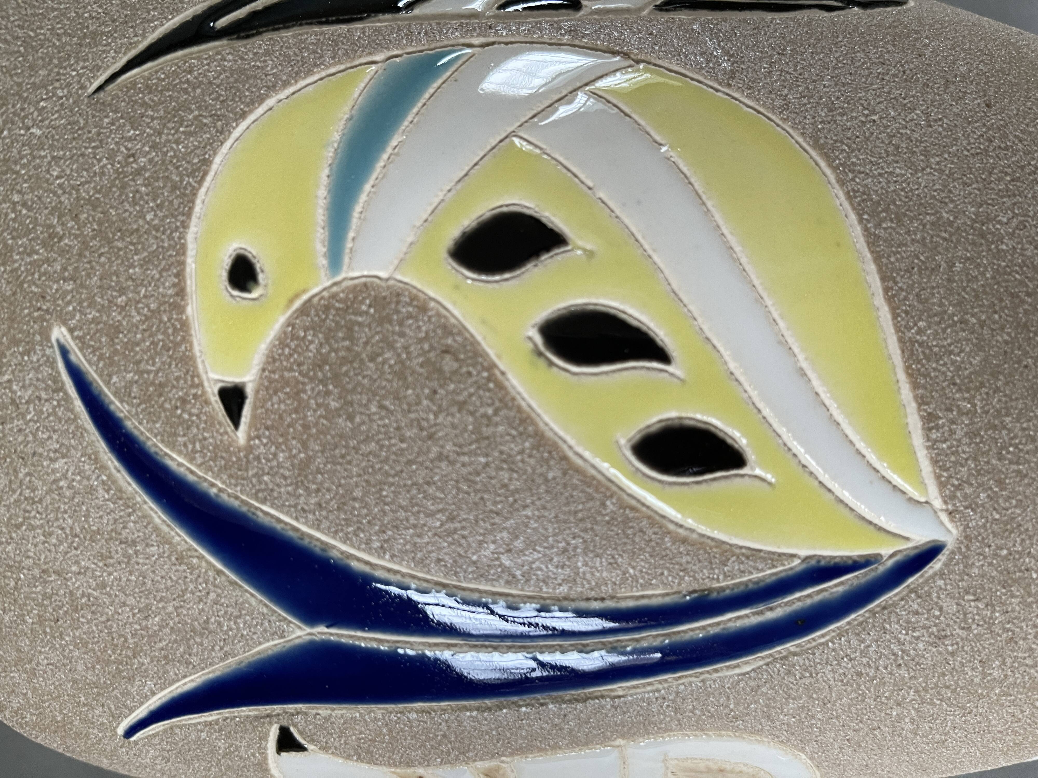 Vase with parakeets 50s
