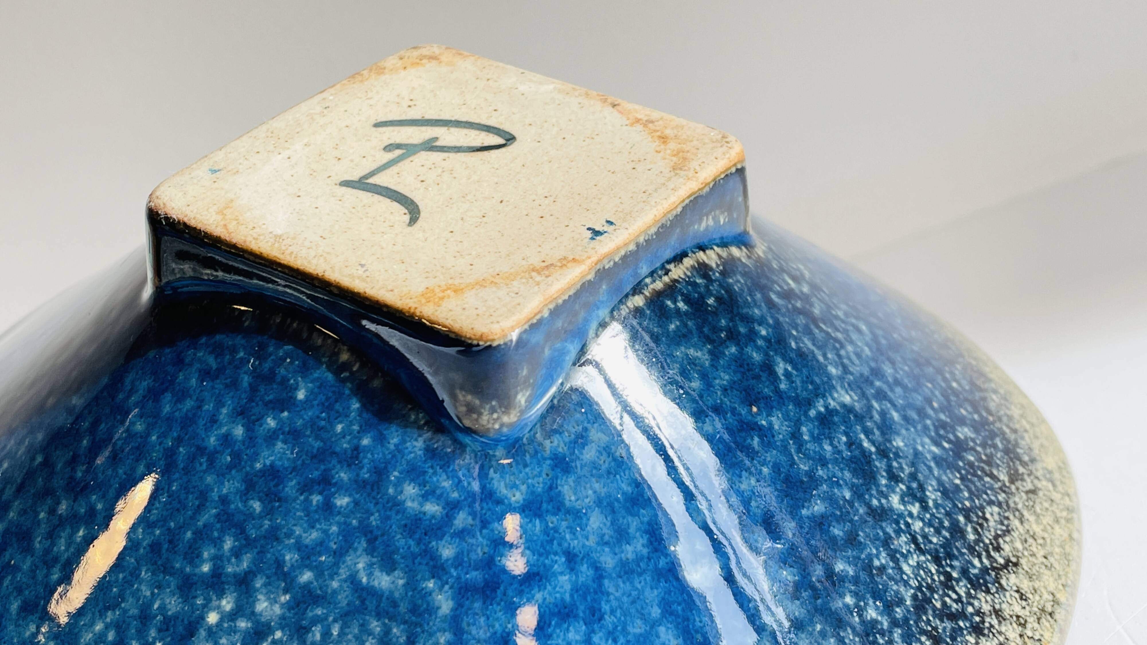Vase céramique bleue vintage