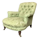 Fauteuil rembourré Howard & Sons, modèle rare du XIXe siècle.
