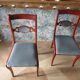 Rare - Set of 4 Louis Philippe/restoration style chairs with medallion - Colour blue / cherry wood