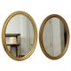 Pair of Oval Gold-Leaf Mirrors, France, 20th Century