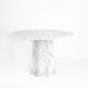 Vintage octagonal table in white marble. France, 70s