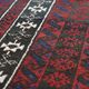 Hand-Knotted Rug with Burgundy Red, Dark Blue, and Beige Tones 143x88 cm