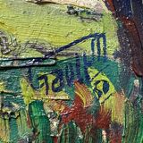 HST painting "Sunny landscape and wooded village" by Marcel GAULT (1899-1989)