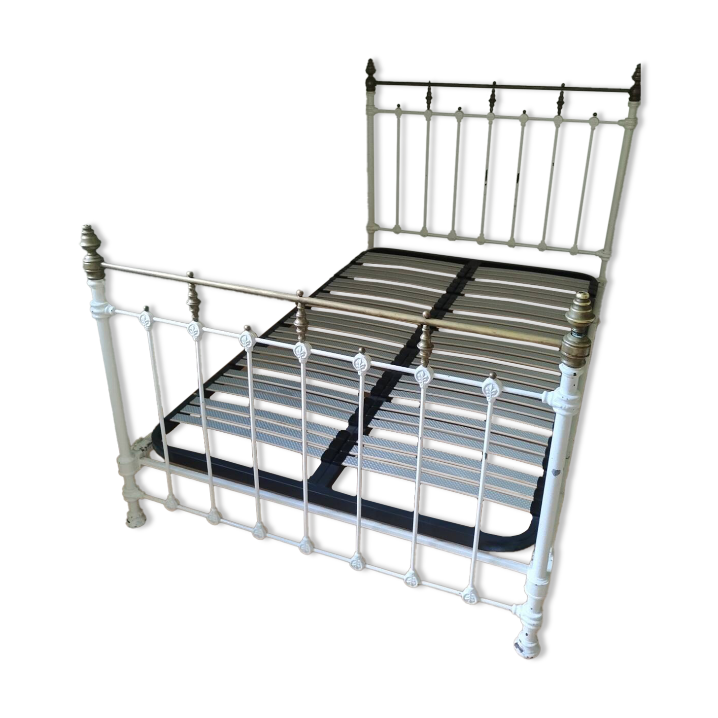 Lit en métal et laiton 120 cm