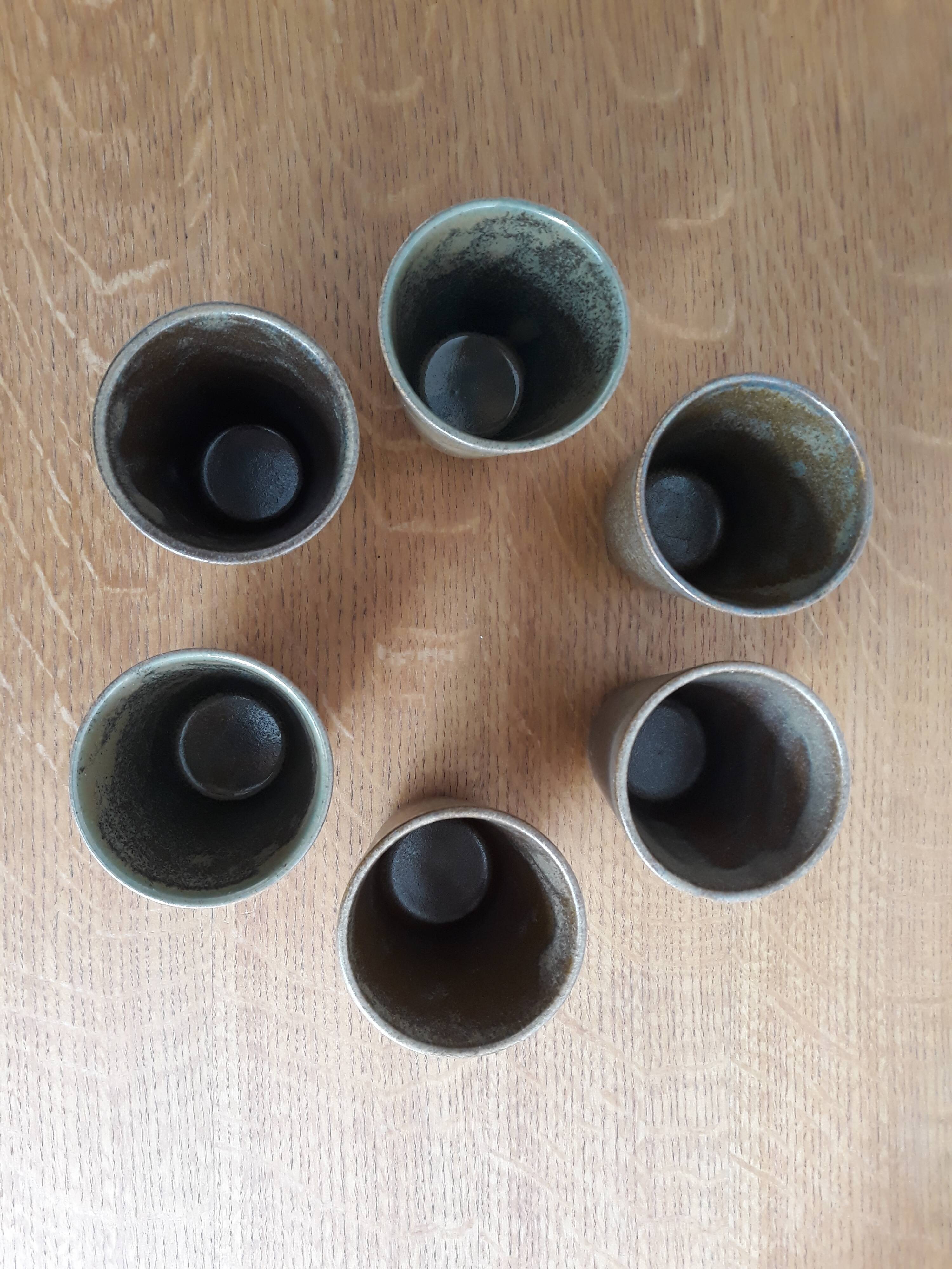 Lot de 6 verre ou tasse en grès