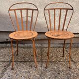 2 chaises montgolfière de jardin vintage