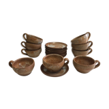 Set of 9 cups and under cups in sandstone