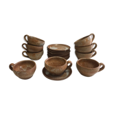 Set of 9 cups and under cups in sandstone