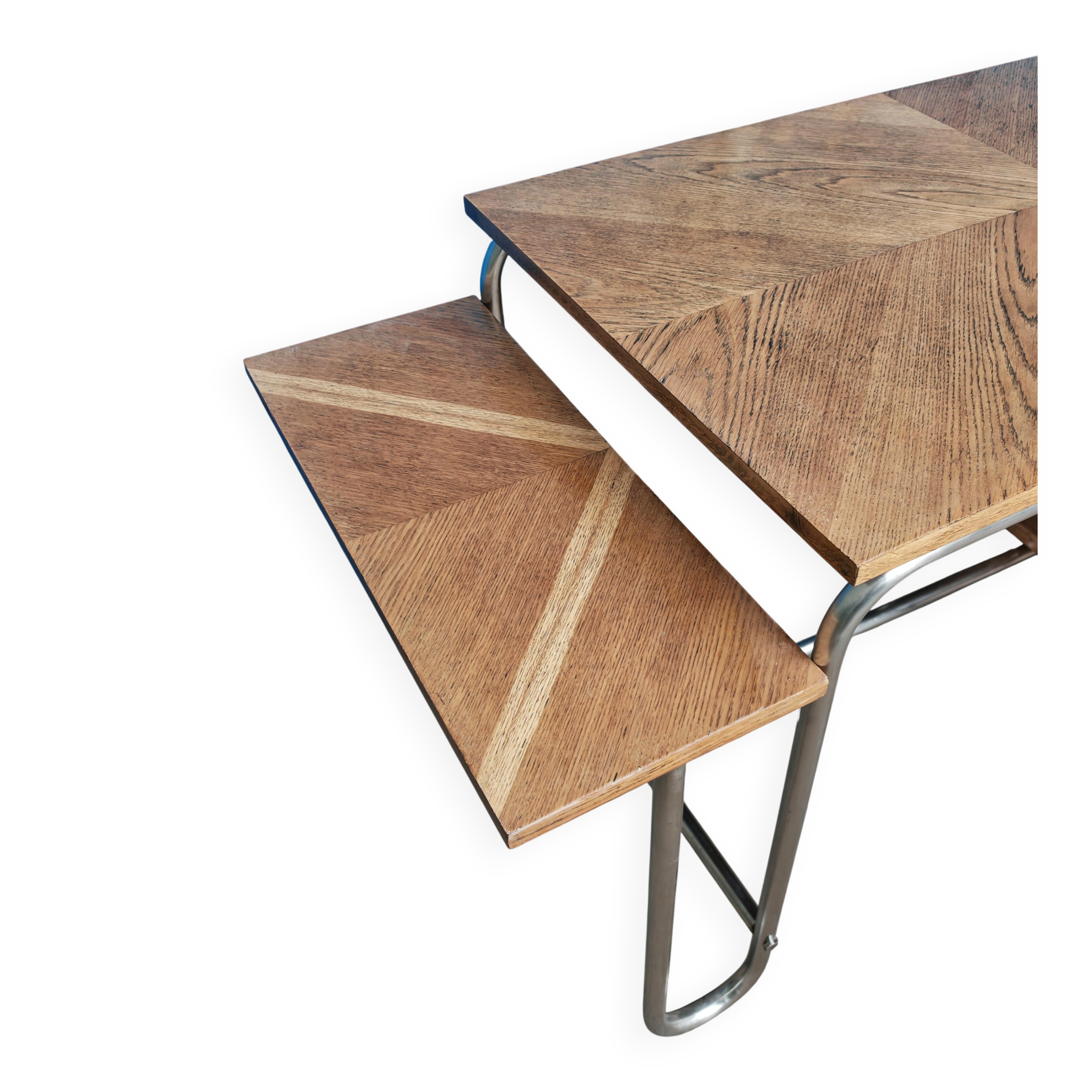 Bureau Bauhaus in ash veneer and tubular steel by Andre Lurcat