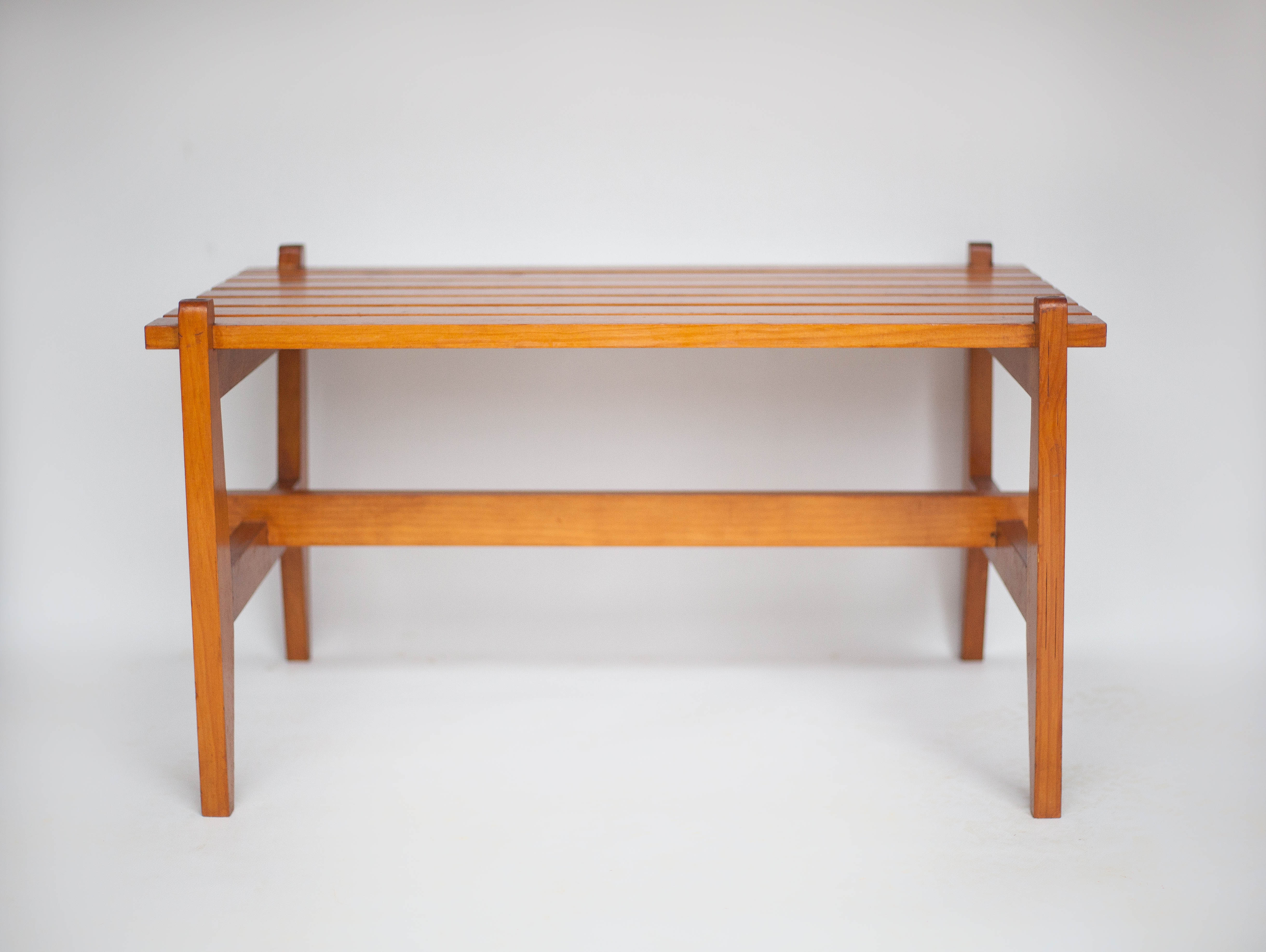 Table basse bois bois à lattes, décoration intérieur