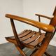 Pair of wooden folding garden chairs with table, 1950s