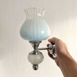 Pair of vintage glass tulip wall lights