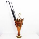 Umbrella stand in copper and brass