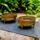 2 Art Nouveau brass planters