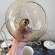 Set of three new electrified golden glass pendant lamps