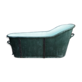 Bathtub in zinc wooden base period 19th