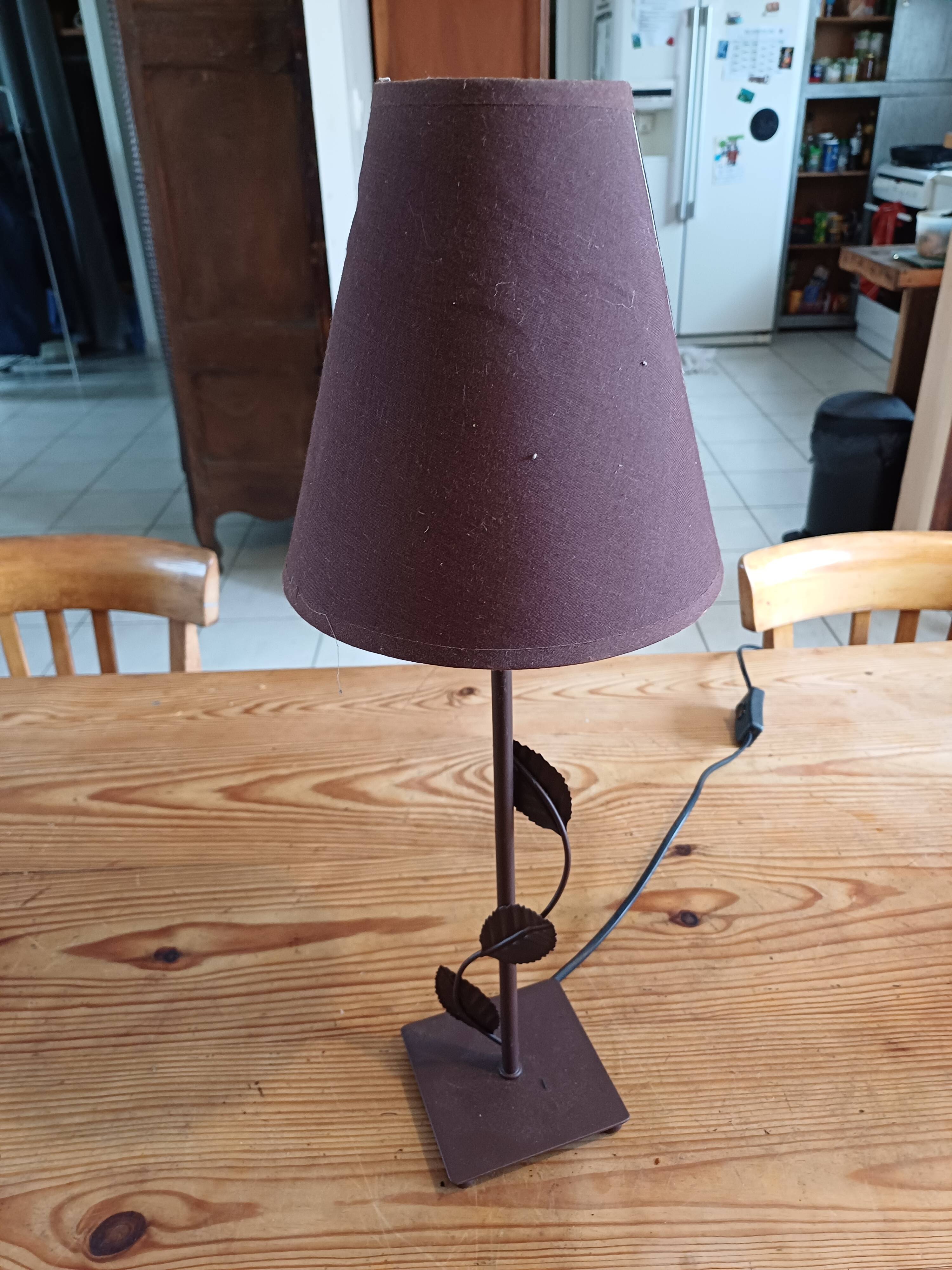 Vintage 70s Brown Metal Lamp